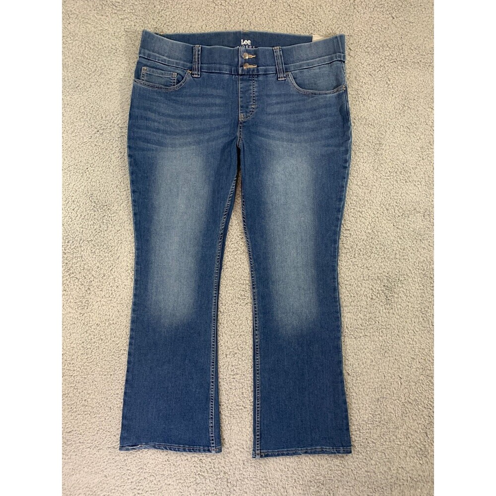 Women's Lee Riders Indigo 18P Jeans Bootcut Flare / Straight Cut Double Button